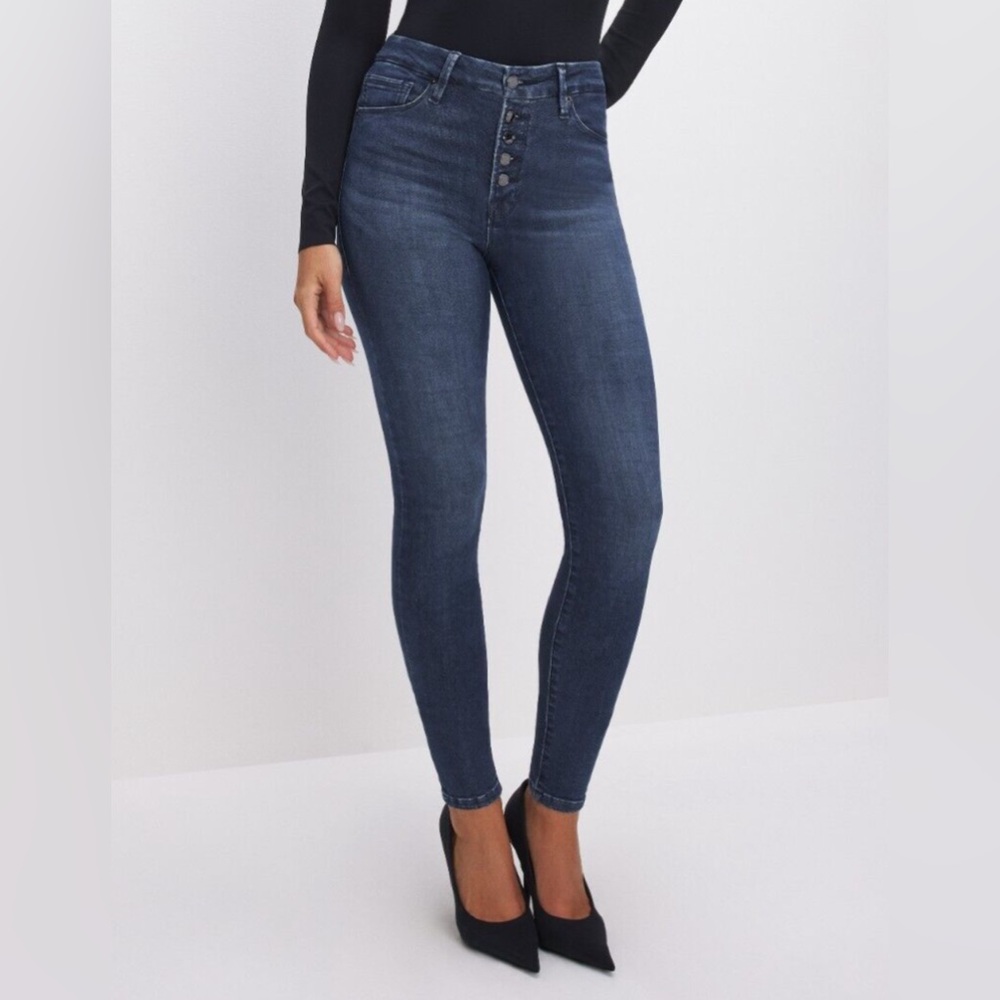 Good American Good Legs Button Fly Skinny Jeans Women's size 6/28